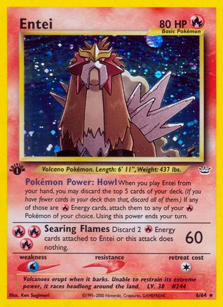 Entei (6) 6/64 - 1st Edition Holofoil