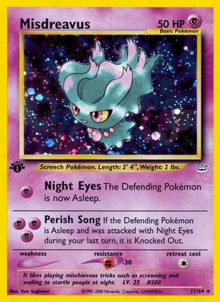 Misdreavus 11/64 - 1st Edition Holofoil