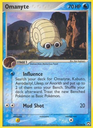 Omanyte 56/108 - Reverse Holofoil