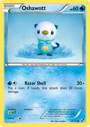 Oshawott (28) 28/114 - Reverse Holofoil