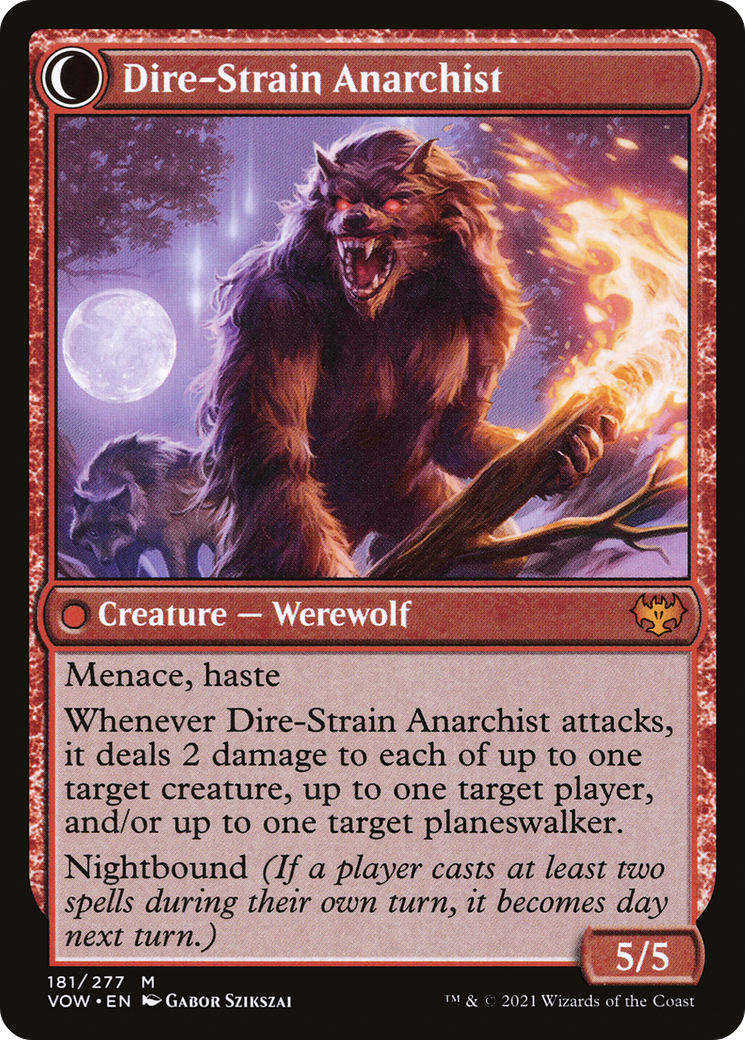 Volatile Arsonist // Dire-Strain Anarchist (VOW-181) - : (Double Faced Transform) Foil