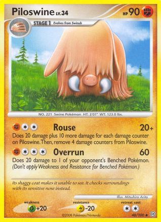 Piloswine 46/100 - Reverse Holofoil