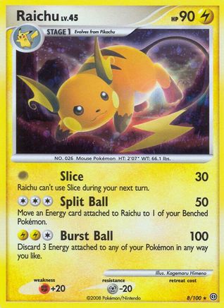 Raichu 8/100 - Holofoil