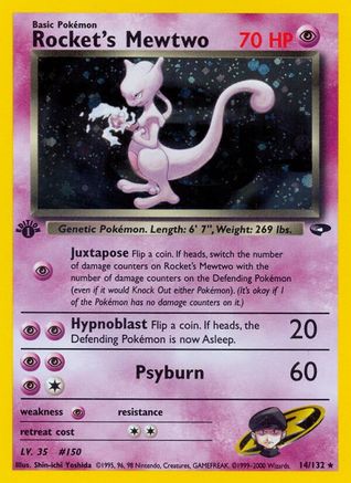 Rocket's Mewtwo 14/132 - 1st Edition Holofoil