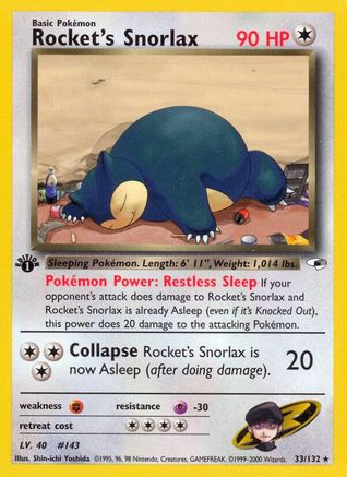 Rocket's Snorlax 33/132 - 1st Edition