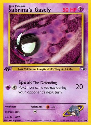 Sabrina's Gastly 93/132 - 1st Edition