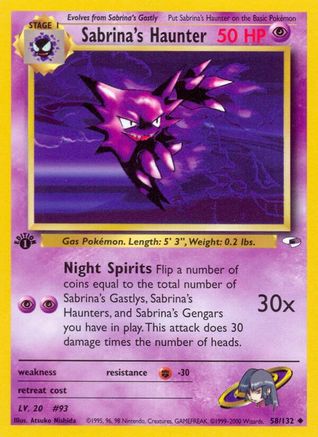 Sabrina's Haunter 58/132 - 1st Edition