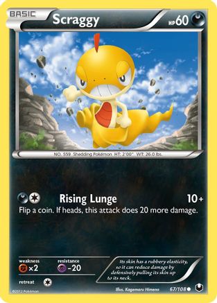 Scraggy 67/108 - Reverse Holofoil