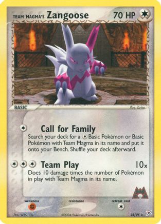 Team Magma's Zangoose 23/95 - Reverse Holofoil