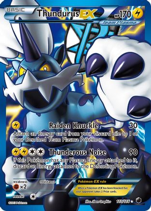 Thundurus EX (Team Plasma) (110 Full Art) 110/116 - Holofoil