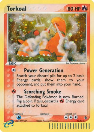 Torkoal 12/97 - Reverse Holofoil