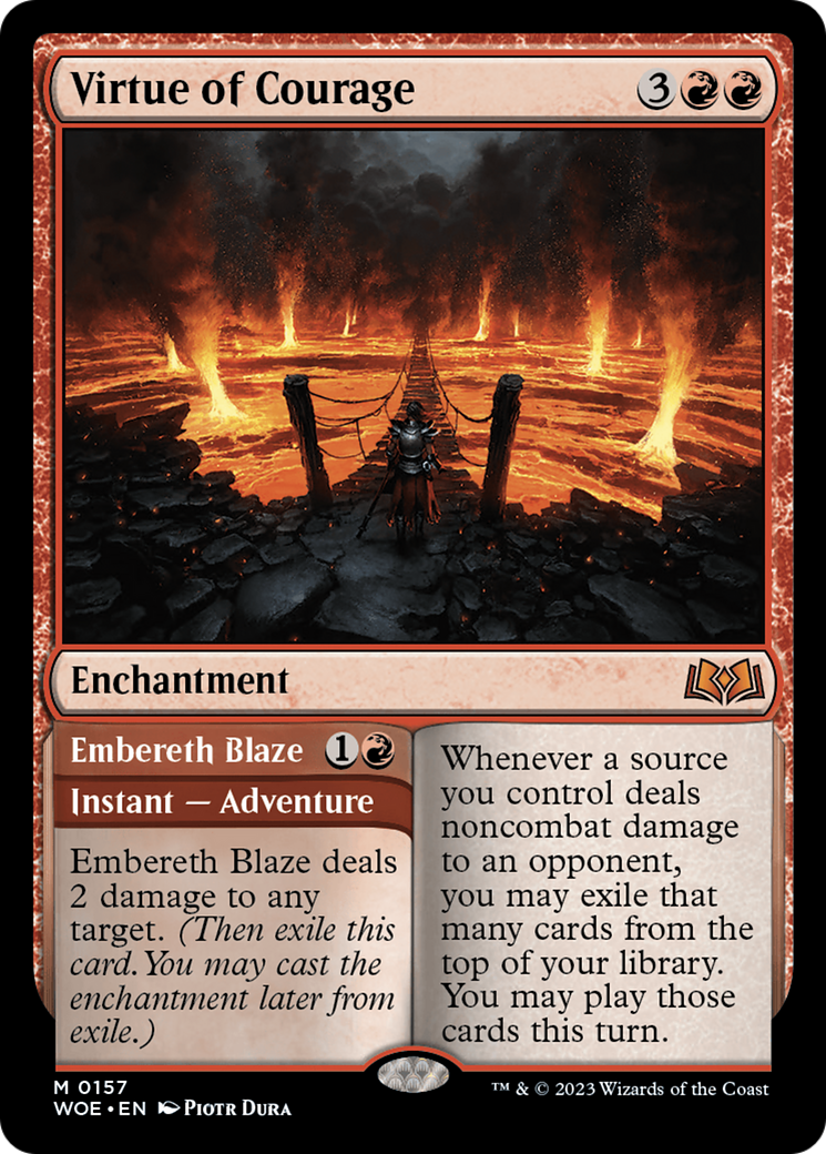 Virtue of Courage // Embereth Blaze (WOE-157) -  Foil