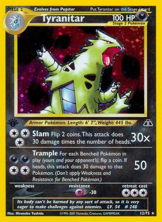 Tyranitar (12) 12/75 - 1st Edition Holofoil