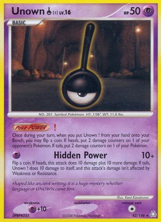 Unown (!) 42/146 - Reverse Holofoil