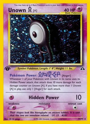 Unown [A] (14) 14/75 - 1st Edition Holofoil