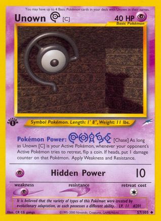 Unown [C] 57/105 - 1st Edition