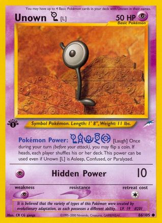 Unown [L] 86/105 - 1st Edition