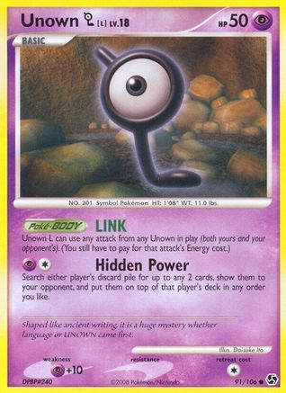 Unown [L] 91/106 - Reverse Holofoil