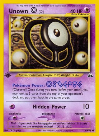 Unown [O] 69/75 - 1st Edition