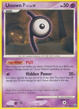 Unown [P] 33/100 - Reverse Holofoil