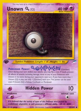 Unown [Q] 59/105 - 1st Edition