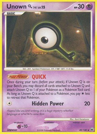 Unown [Q] 49/100 - Reverse Holofoil