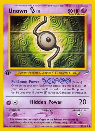 Unown [S] 87/105 - Unlimited