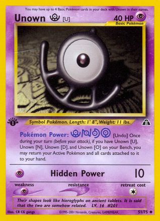 Unown [U] 51/75 - 1st Edition