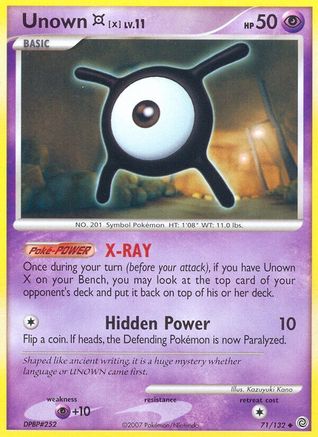 Unown [X] 71/132 - Reverse Holofoil