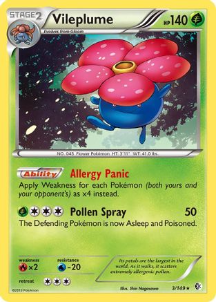 Vileplume 3/149 - Reverse Holofoil