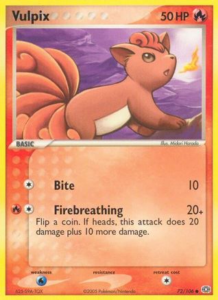 Vulpix 72/106 - Reverse Holofoil