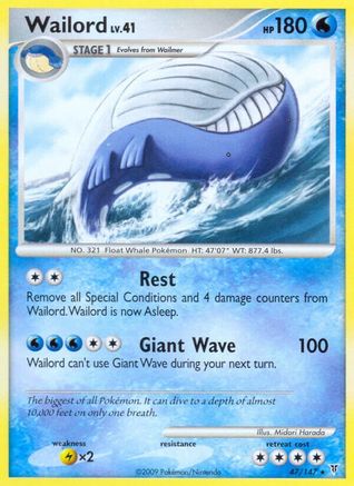 Wailord 47/147 - Reverse Holofoil