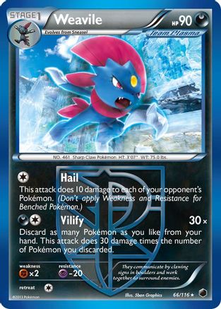 Weavile (Team Plasma) 66/116 - Reverse Holofoil