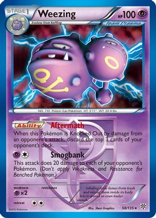 Weezing (Team Plasma) 58/135 - Holofoil