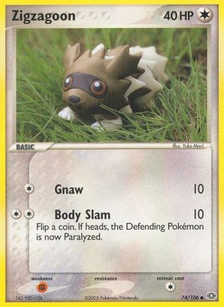 Zigzagoon 74/106 - Reverse Holofoil