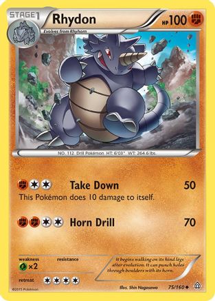 Rhydon 75/160 - Reverse Holofoil