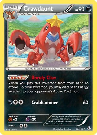 Crawdaunt 92/160 - Reverse Holofoil