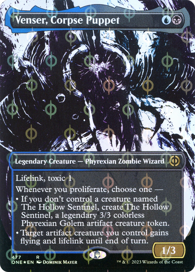 Venser, Corpse Puppet (ONE-477) - : (Showcase) (Borderless) Foil