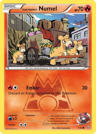 Team Magma's Numel 1/34 - Reverse Holofoil