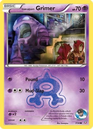 Team Aqua's Grimer 7/34 - Reverse Holofoil