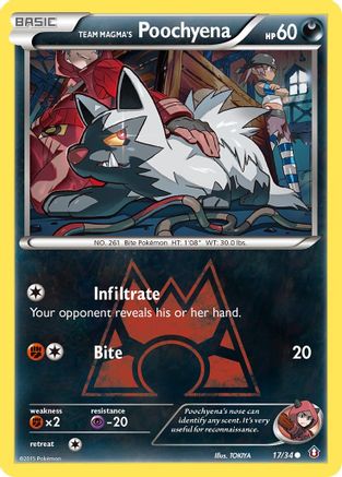 Team Magma's Poochyena 17/34 - Reverse Holofoil