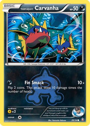 Team Aqua's Carvanha 20/34 - Reverse Holofoil