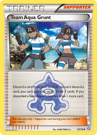 Team Aqua Grunt 26/34 - Reverse Holofoil