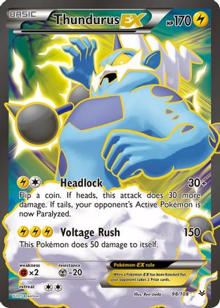 Thundurus EX (98 Full Art) 98/108 - Holofoil