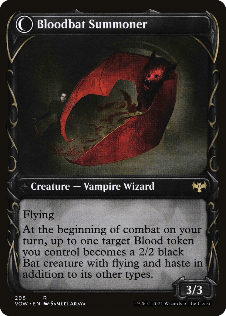 Voldaren Bloodcaster // Bloodbat Summoner (VOW-298) - : (Showcase, Double Faced Transform) Foil