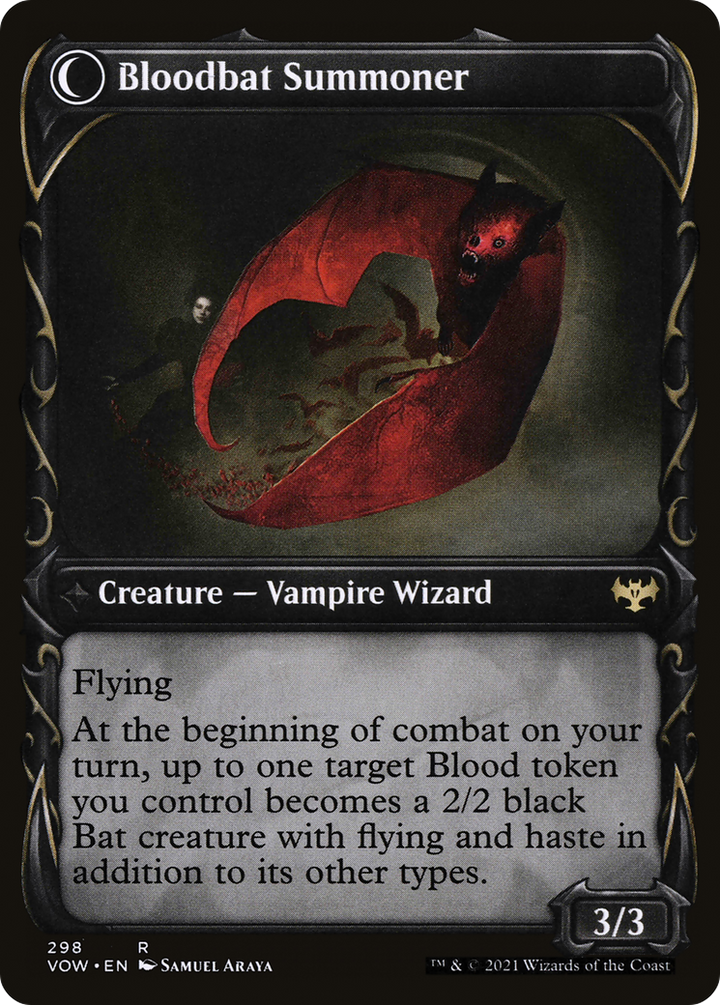 Voldaren Bloodcaster // Bloodbat Summoner (VOW-298) - : (Showcase, Double Faced Transform) Foil