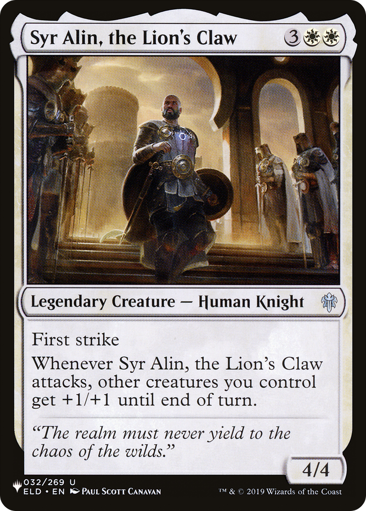 Syr Alin, the Lion's Claw (LIST-ELD-32) -