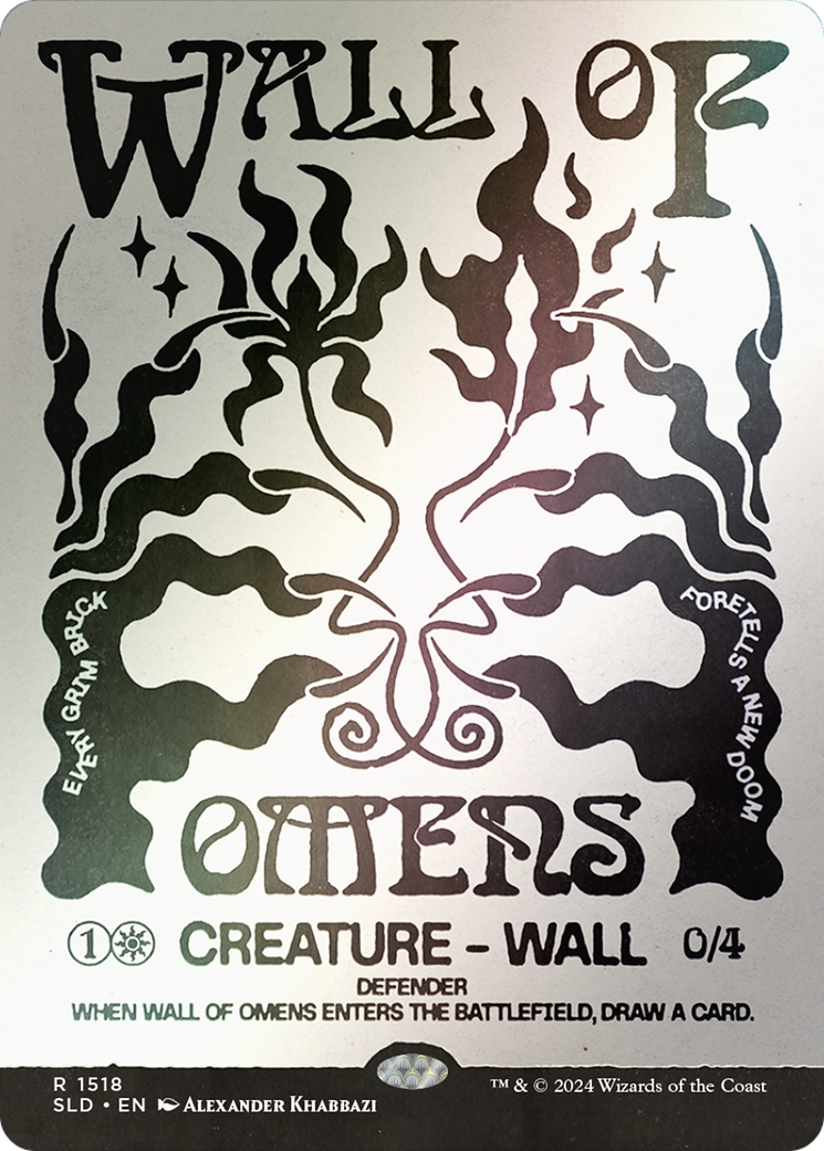 Wall of Omens (SLD-1518★) - : (Showcase) (Borderless) Foil