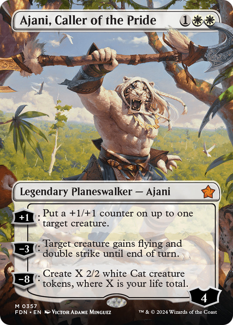 Ajani, Caller of the Pride (FDN-357) -  (Borderless) Foil