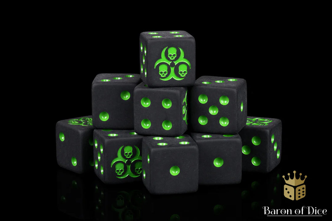 Black Plague Dice 25 Dice Set - Square Corner